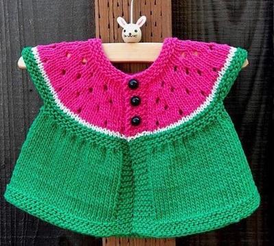漂亮的春季嬰兒開衫 從上往下片織的簡單方法